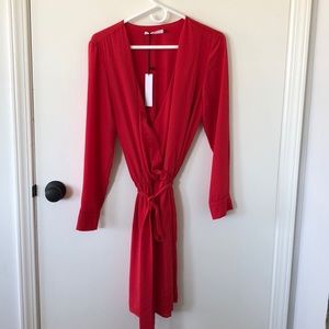 Three Eighty Two Red Wrap Dress